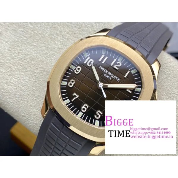 Aquanaut 5167R RG 3KF Best Edition Brown Dial on Brown Rubber Strap A324 Super Clone - Image 5