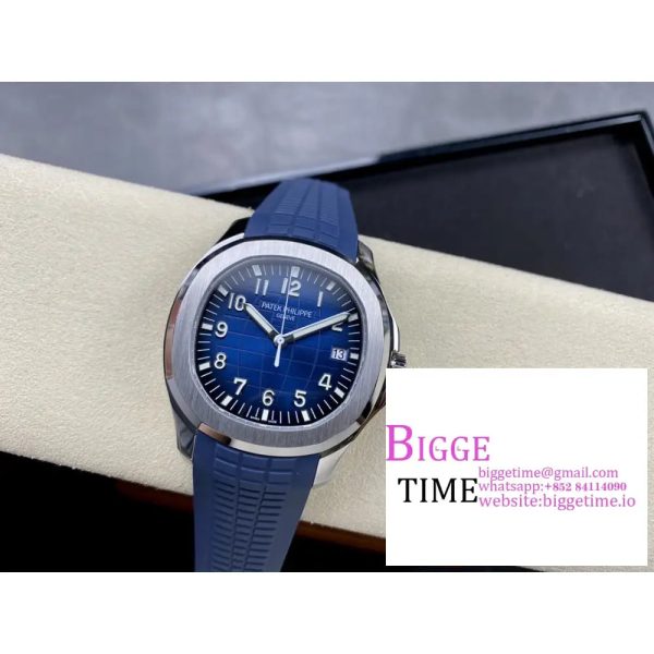 Aquanaut 5168 42mm SS 3KF 1:1 Best Edition Blue Dial on Blue Rubber Strap A330 Super Clone V3 - Image 3