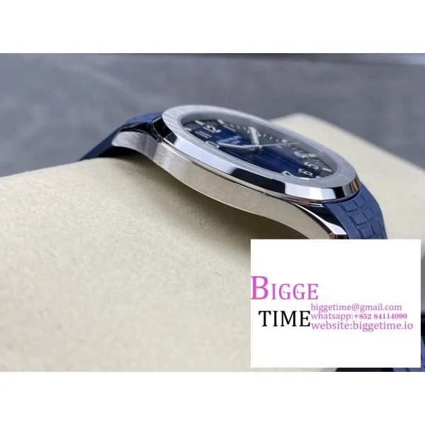 Aquanaut 5168 42mm SS 3KF 1:1 Best Edition Blue Dial on Blue Rubber Strap A330 Super Clone V3 - Image 6