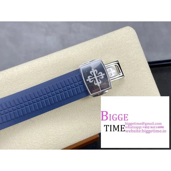 Aquanaut 5168 42mm SS 3KF 1:1 Best Edition Blue Dial on Blue Rubber Strap A330 Super Clone V3 - Image 8