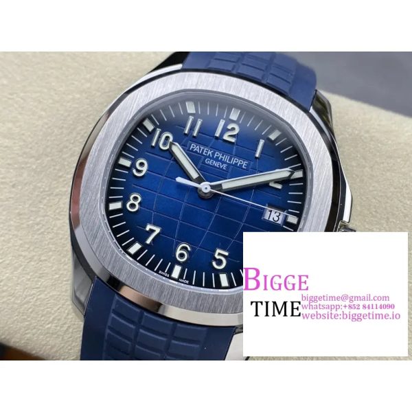 Aquanaut 5168 42mm SS 3KF 1:1 Best Edition Blue Dial on Blue Rubber Strap A330 Super Clone V3 - Image 5