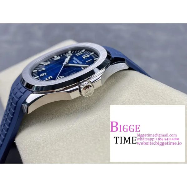 Aquanaut 5168 42mm SS 3KF 1:1 Best Edition Blue Dial on Blue Rubber Strap A330 Super Clone V3 - Image 4