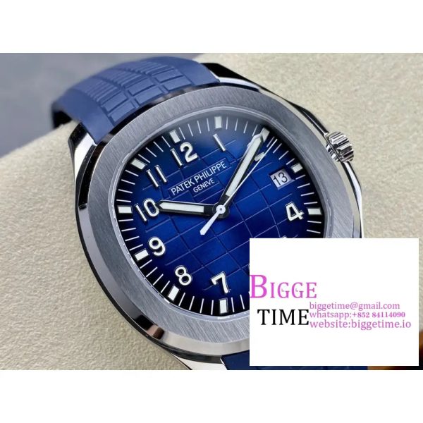 Aquanaut 5168 42mm SS 3KF 1:1 Best Edition Blue Dial on Blue Rubber Strap A330 Super Clone V3 - Image 2