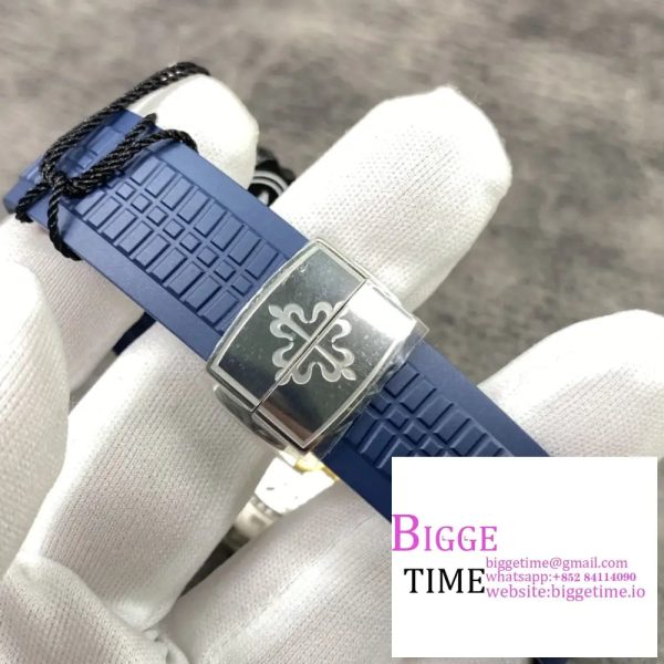 Aquanaut 5168G 42mm SS ZF 1:1 Best Edition Blue Dial on Blue Rubber Strap 324CS - Image 4