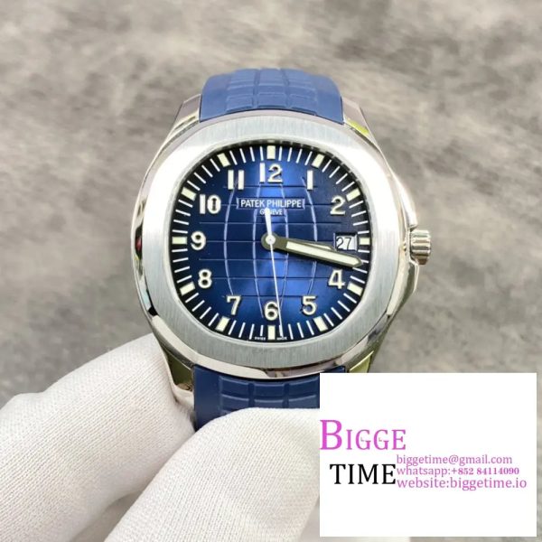 Aquanaut 5168G 42mm SS ZF 1:1 Best Edition Blue Dial on Blue Rubber Strap 324CS - Image 3
