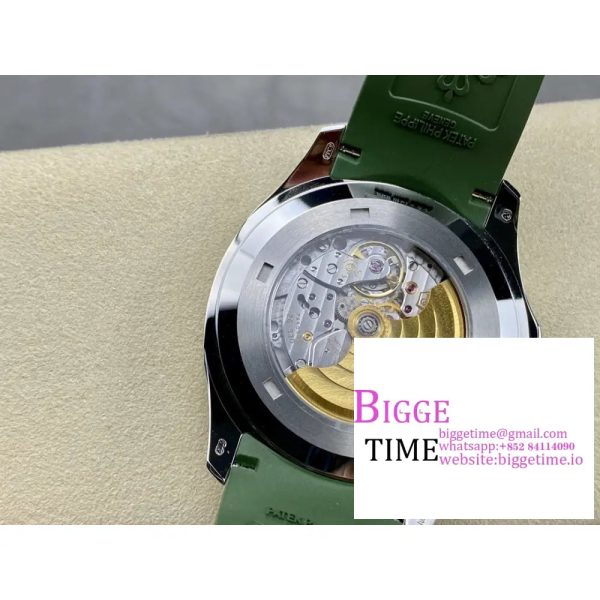 Aquanaut 5168G 42mm SS ZF 1:1 Best Edition Green Dial on Green Rubber Strap 324CS (Free box) - Image 9