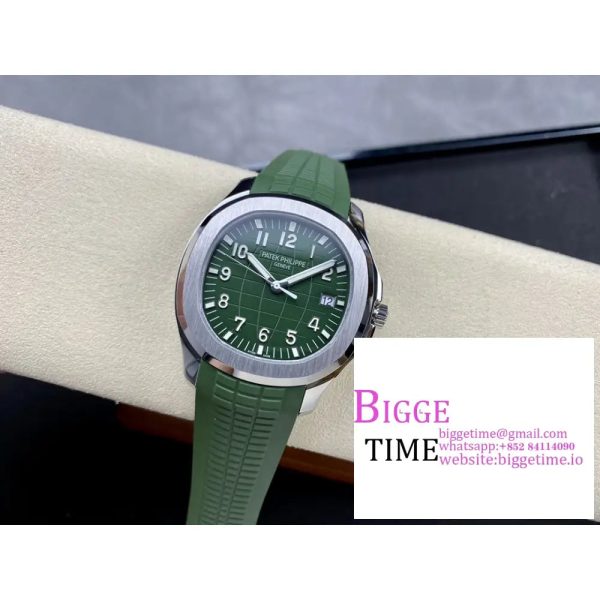 Aquanaut 5168G 42mm SS ZF 1:1 Best Edition Green Dial on Green Rubber Strap 324CS (Free box) - Image 5