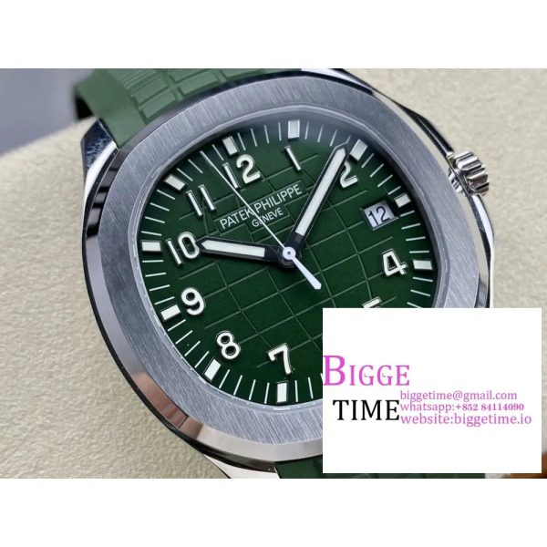 Aquanaut 5168G 42mm SS ZF 1:1 Best Edition Green Dial on Green Rubber Strap 324CS (Free box) - Image 4
