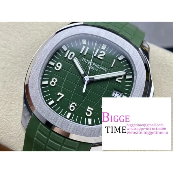 Aquanaut 5168G 42mm SS ZF 1:1 Best Edition Green Dial on Green Rubber Strap 324CS (Free box) - Image 3