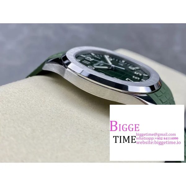 Aquanaut 5168G 42mm SS ZF 1:1 Best Edition Green Dial on Green Rubber Strap 324CS (Free box) - Image 6