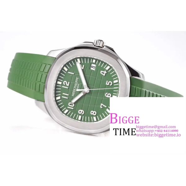 Aquanaut Jumbo 5168G-010 SS ZF 1:1 Best Edition Green Dial on Green Rubber Strap 330CS V2 - Image 5
