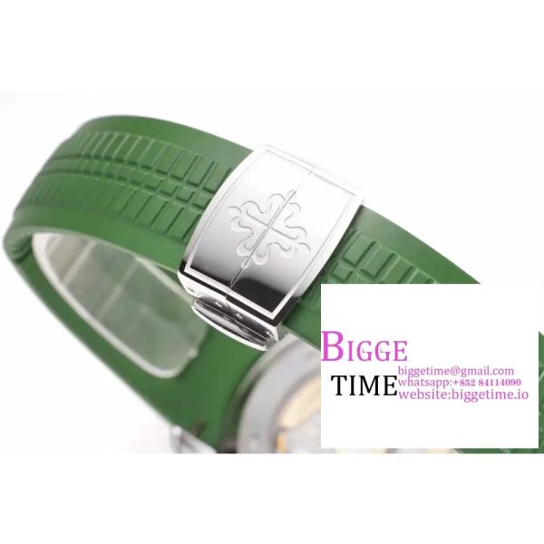 Aquanaut Jumbo 5168G-010 SS ZF 1:1 Best Edition Green Dial on Green Rubber Strap 330CS V2 - Image 8