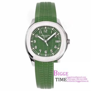 Aquanaut Jumbo 5168G-010 SS ZF 1:1 Best Edition Green Dial on Green Rubber Strap 330CS V2