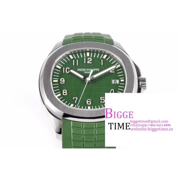 Aquanaut Jumbo 5168G-010 SS ZF 1:1 Best Edition Green Dial on Green Rubber Strap 330CS V2 - Image 2