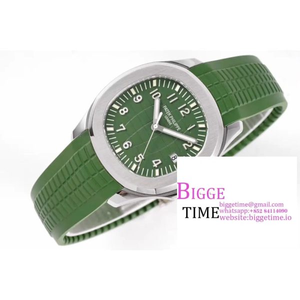 Aquanaut Jumbo 5168G-010 SS ZF 1:1 Best Edition Green Dial on Green Rubber Strap 330CS V2 - Image 3