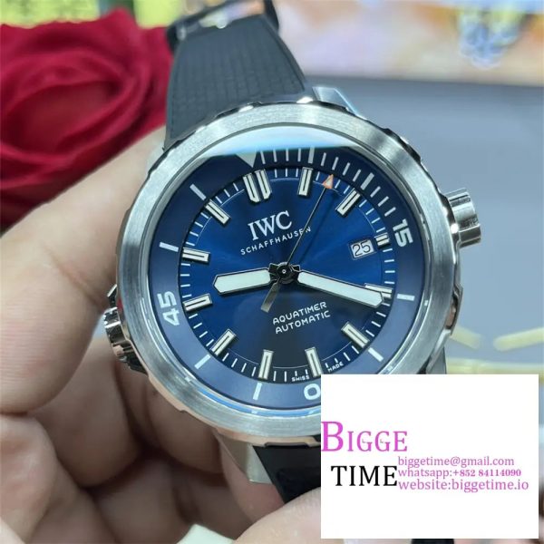Aquatimer SS IW3290 RSF 1:1 Best Edition Blue Dial on Black Rubber Strap A2892 - Image 4