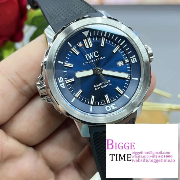 Aquatimer SS IW3290 RSF 1:1 Best Edition Blue Dial on Black Rubber Strap A2892 - Image 2