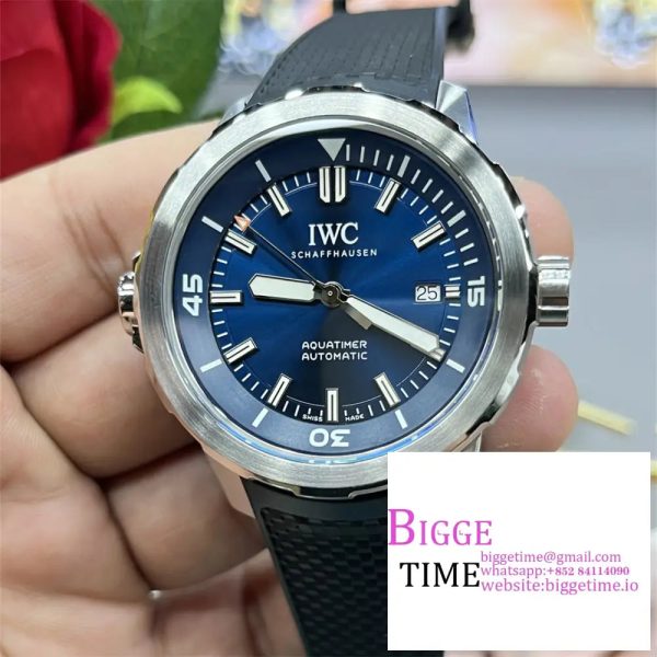 Aquatimer SS IW3290 RSF 1:1 Best Edition Blue Dial on Black Rubber Strap A2892 - Image 3