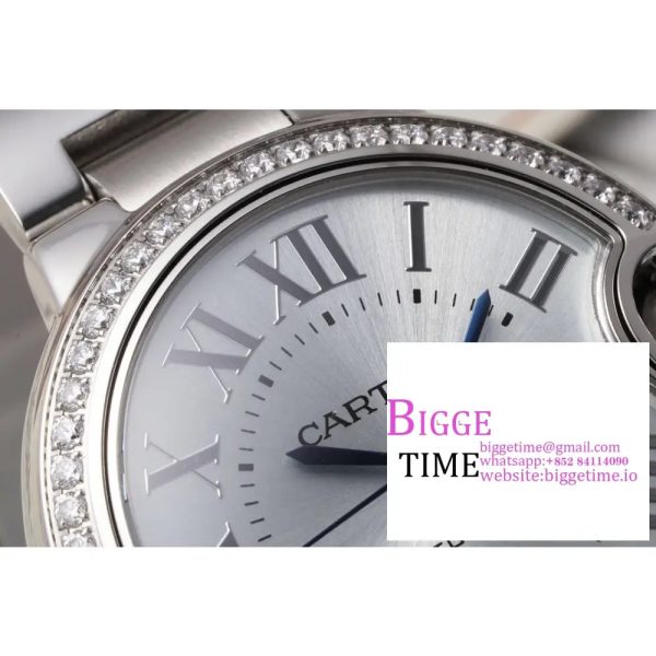 Ballon Bleu 33mm SS AF 1:1 Best Edition Diamond Bezel White Textured Dial on SS Bracelet SEIKO NH05A - Image 5