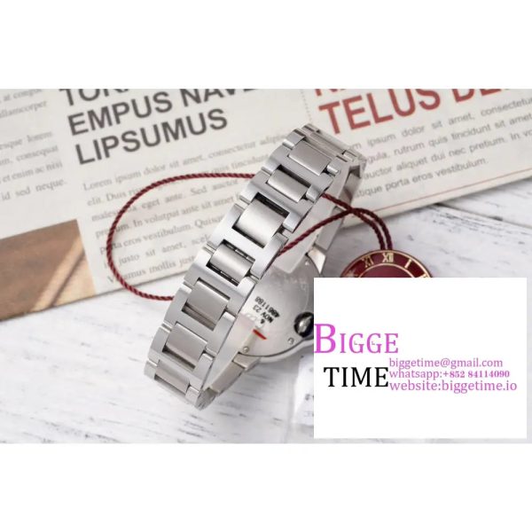 Ballon Bleu 33mm SS AF 1:1 Best Edition Diamond Bezel White Textured Dial on SS Bracelet SEIKO NH05A - Image 8