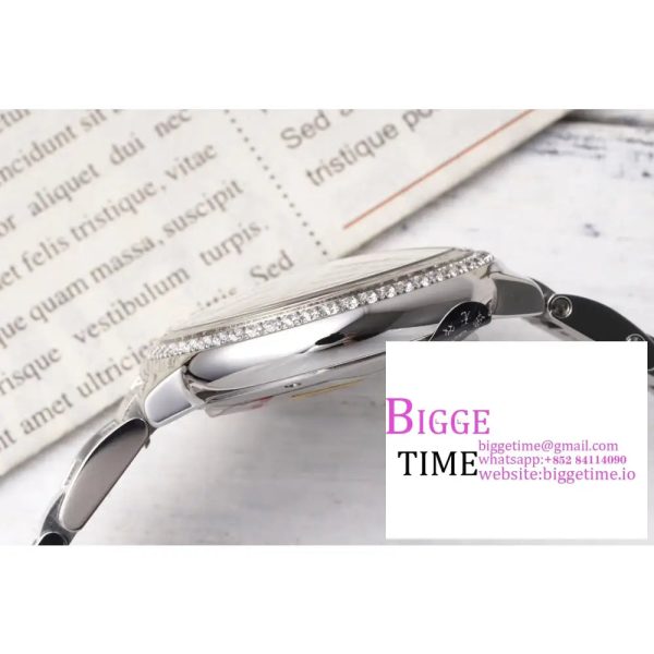 Ballon Bleu 33mm SS AF 1:1 Best Edition Diamond Bezel White Textured Dial on SS Bracelet SEIKO NH05A - Image 6