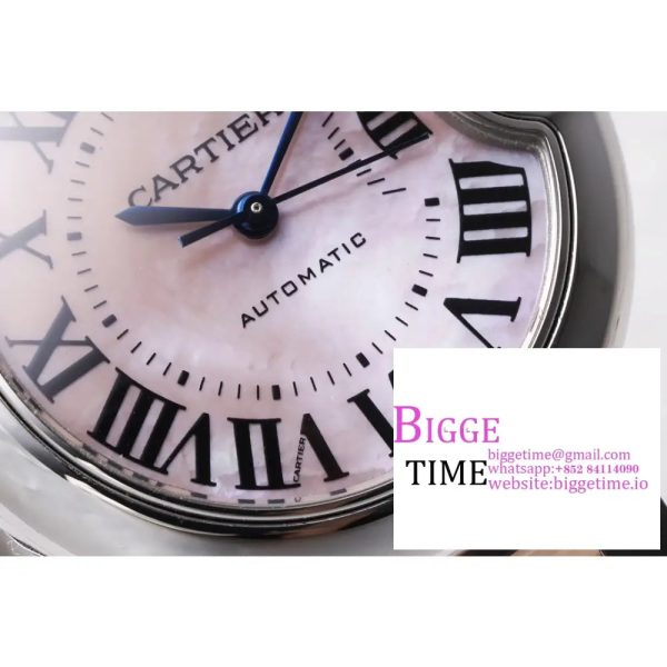 Ballon Bleu 33mm SS AF 1:1 Best Edition Pink Textured Dial on SS/RG Bracelet NH05A - Image 5