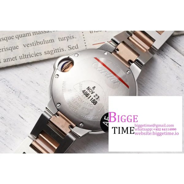Ballon Bleu 33mm SS AF 1:1 Best Edition Pink Textured Dial on SS/RG Bracelet NH05A - Image 9
