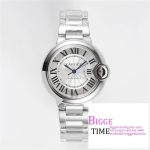Ballon Bleu 33mm SS AF 1:1 Best Edition White Textured Dial on SS Bracelet A1853 Super Clone