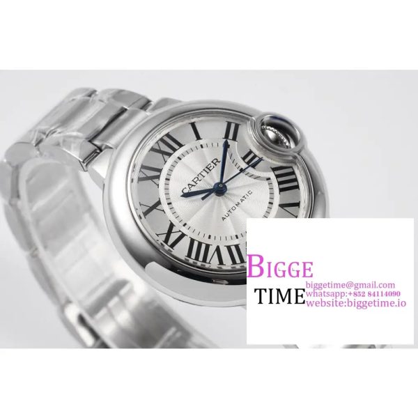Ballon Bleu 33mm SS AF 1:1 Best Edition White Textured Dial on SS Bracelet A1853 Super Clone - Image 5