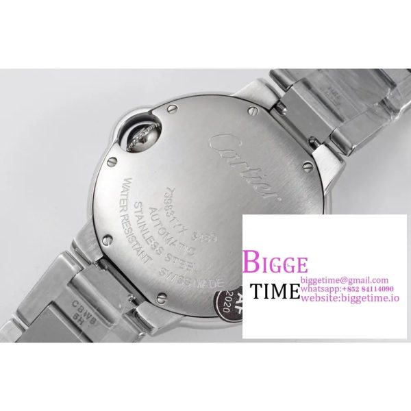 Ballon Bleu 33mm SS AF 1:1 Best Edition White Textured Dial on SS Bracelet A1853 Super Clone - Image 9