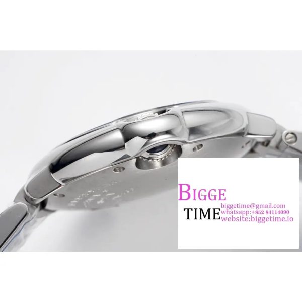 Ballon Bleu 33mm SS AF 1:1 Best Edition White Textured Dial on SS Bracelet A1853 Super Clone - Image 7
