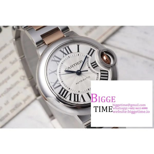 Ballon Bleu 33mm SS/RG AF 1:1 Best Edition White Textured Dial on SS/RG Bracelet SEIKO NH05A - Image 2