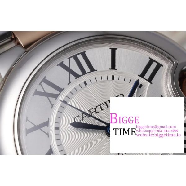 Ballon Bleu 33mm SS/RG AF 1:1 Best Edition White Textured Dial on SS/RG Bracelet SEIKO NH05A - Image 4