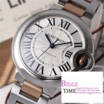 Ballon Bleu 33mm SS/RG AF 1:1 Best Edition White Textured Dial on SS/RG Bracelet SEIKO NH05A