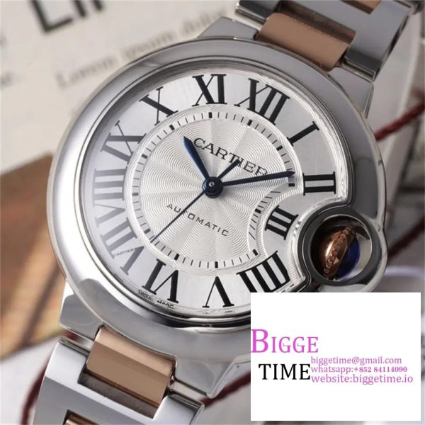 Ballon Bleu 33mm SS/RG AF 1:1 Best Edition White Textured Dial on SS/RG Bracelet SEIKO NH05A