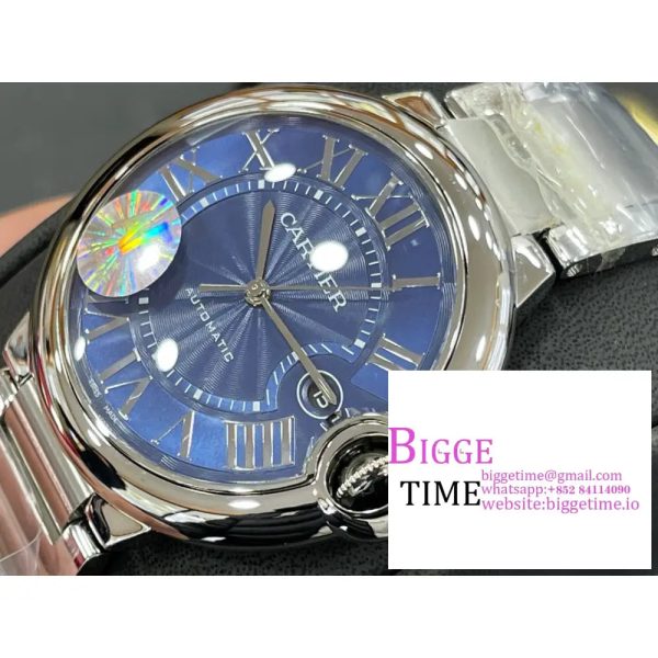 Ballon Bleu 42mm SS AF 1:1 Best Edition Blue Texture Dial on SS Bracelet A2824 - Image 6