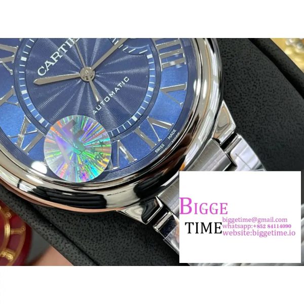 Ballon Bleu 42mm SS AF 1:1 Best Edition Blue Texture Dial on SS Bracelet A2824 - Image 3