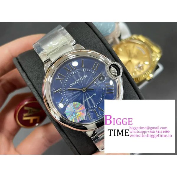 Ballon Bleu 42mm SS AF 1:1 Best Edition Blue Texture Dial on SS Bracelet A2824 - Image 8