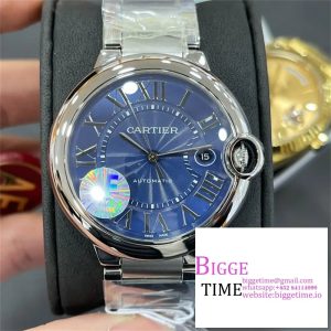 Ballon Bleu 42mm SS AF 1:1 Best Edition Blue Texture Dial on SS Bracelet A2824