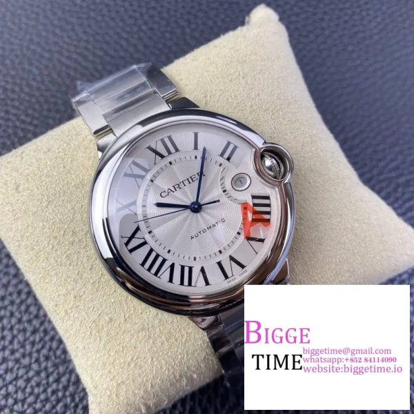 Ballon Bleu 42mm SS AF 1:1 Best Edition White Texture Dial on SS Bracelet A2824 - Image 3