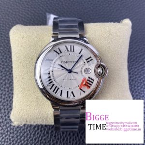 Ballon Bleu 42mm SS AF 1:1 Best Edition White Texture Dial on SS Bracelet A2824