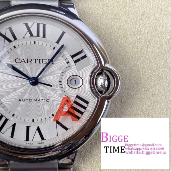 Ballon Bleu 42mm SS AF 1:1 Best Edition White Texture Dial on SS Bracelet A2824 - Image 6