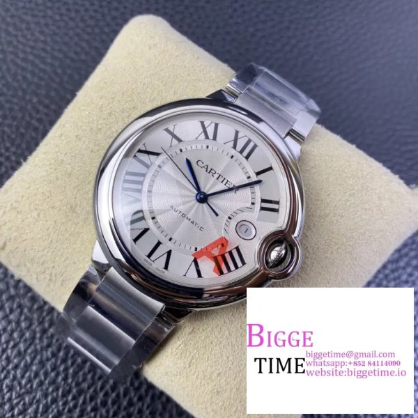 Ballon Bleu 42mm SS AF 1:1 Best Edition White Texture Dial on SS Bracelet A2824 - Image 5