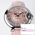Ballon Bleu De Cartier 33mm Pink Dial Pink Leather Strap AF NH05A