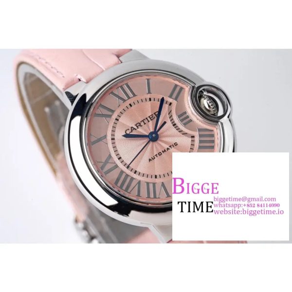 Ballon Bleu De Cartier 33mm Pink Dial Pink Leather Strap AF NH05A - Image 4