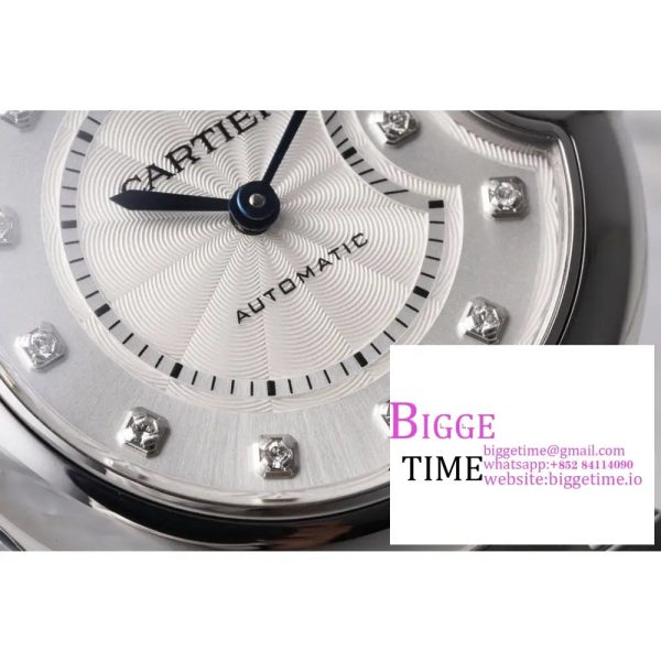 Ballon Bleu De Cartier 33mm White Dial Diamond Marker Two Hands SS Bracelet AF NH05A - Image 4