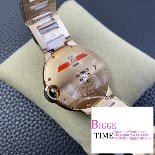 Ballon Bleu De Cartier 36mm RG Double Diamond Bezel White Dial RG Bracelet AF A2824 - Image 8