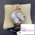 Ballon Bleu De Cartier 36mm RG Double Diamond Bezel White Dial RG Bracelet AF A2824