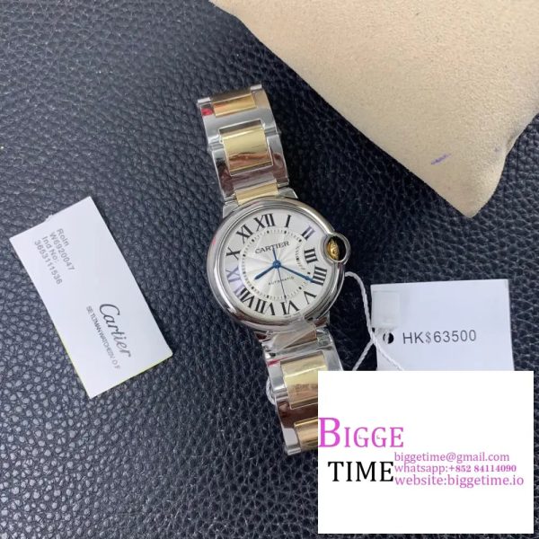 Ballon Bleu De Cartier 36mm White Dial SS Bracelet AF A2824 - Image 8