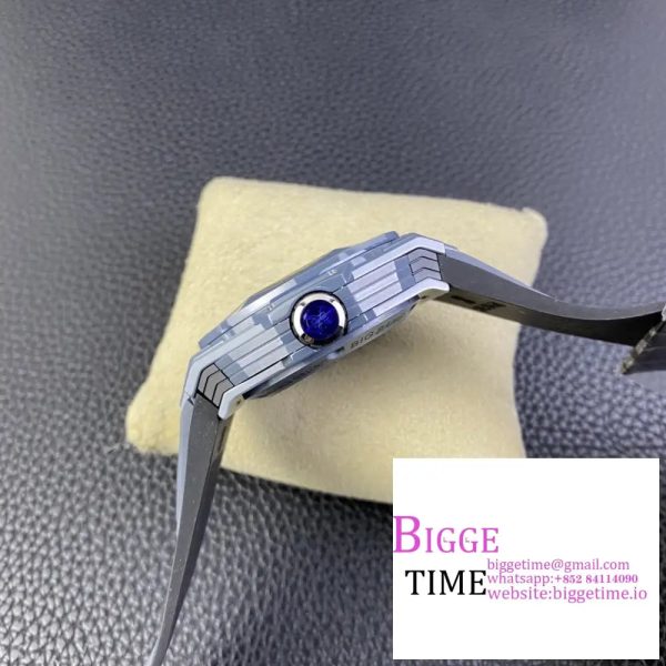 Big Bang Sang Bleu II 45mm Gray Ceramic BBF 1:1 Best Edition Skeleton Dial on Gray Rubber Strap A1240 - Image 6
